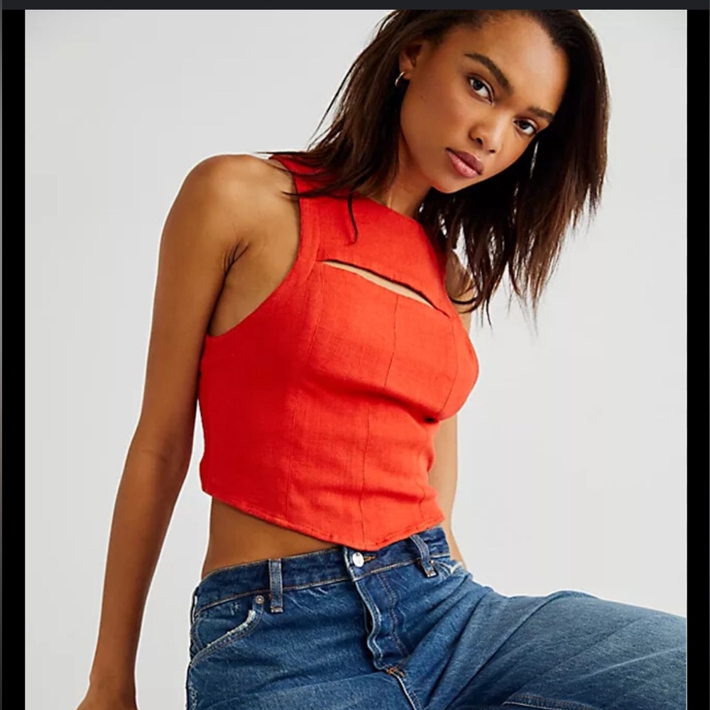Free People Red Crop Top